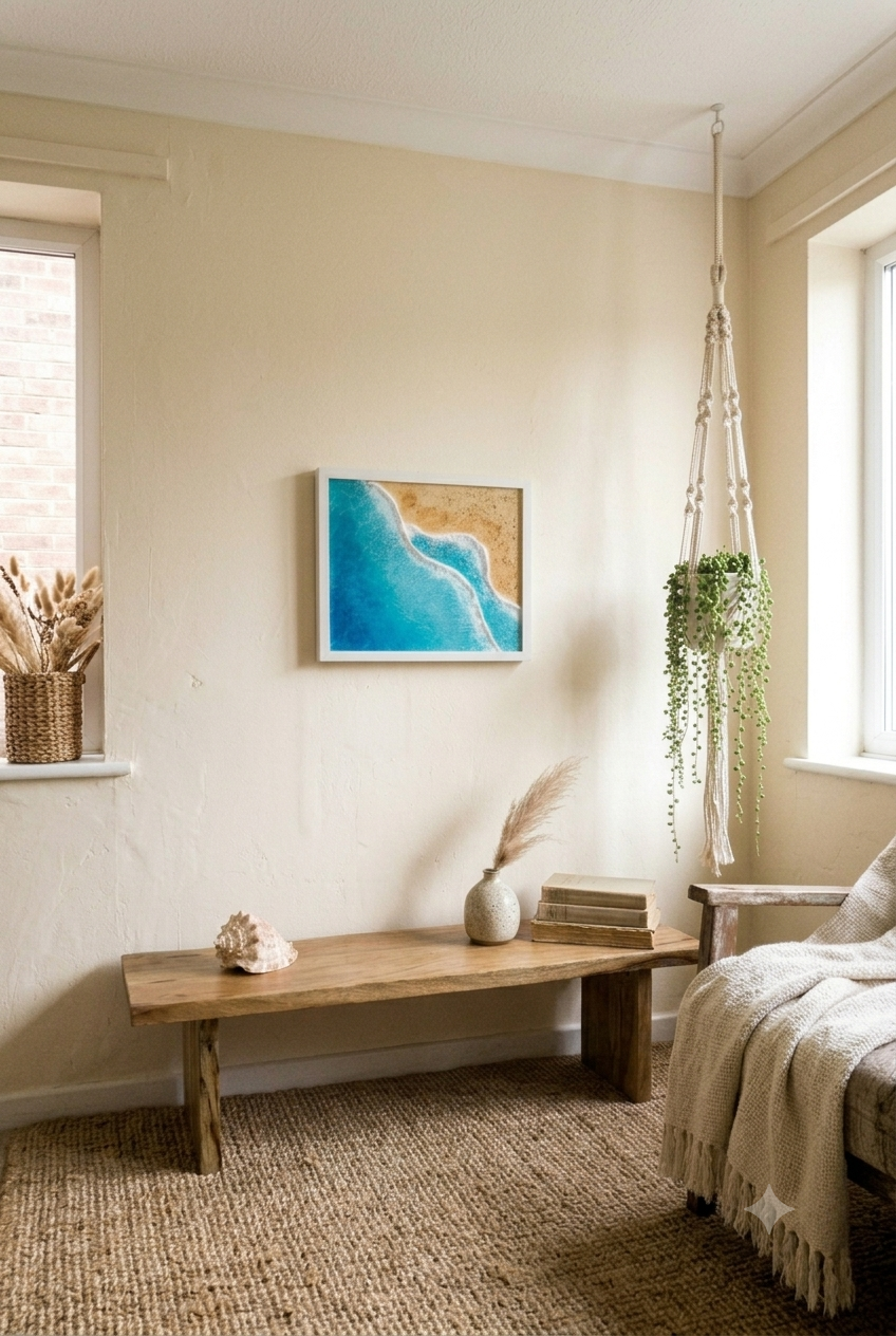 Ocean Relief displayed in a softly styled interior